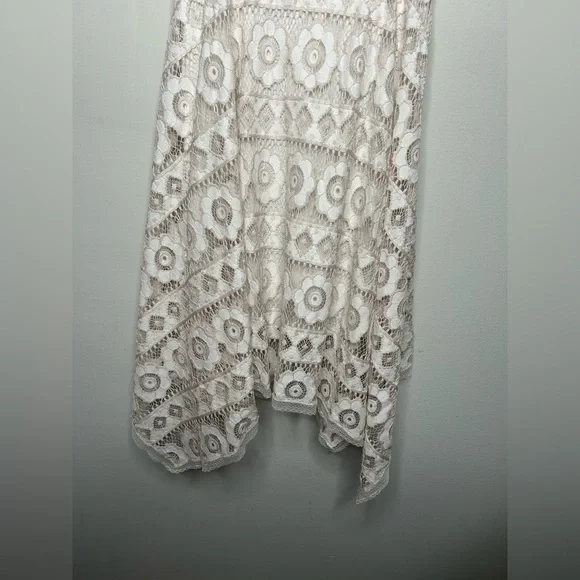 Free People Lace Just Like Honey Ivory Nude Boho Bridal Shower Dress Size 6 - Picture 6 of 15